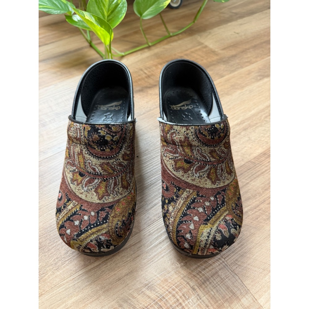 Dansko Professional Clogs Size 38 Paisley Tapestry Multi Color Boho